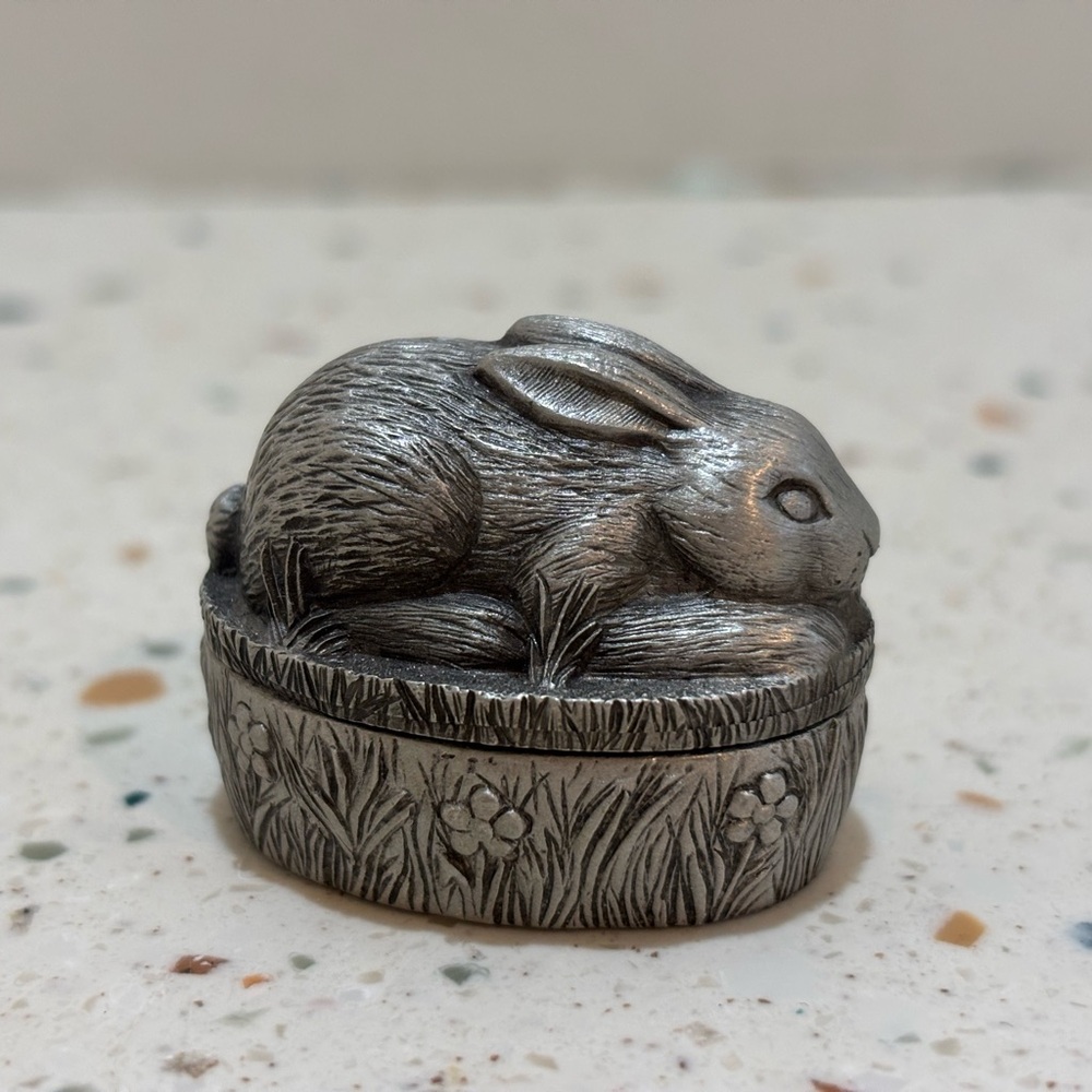 Silver Pewter Rabbit Trinket Box - Picture 2 of 7